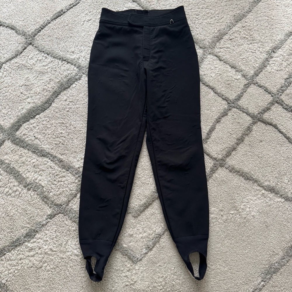 vintage Schoeller black snow ski pants black high rise stirrups 8 long